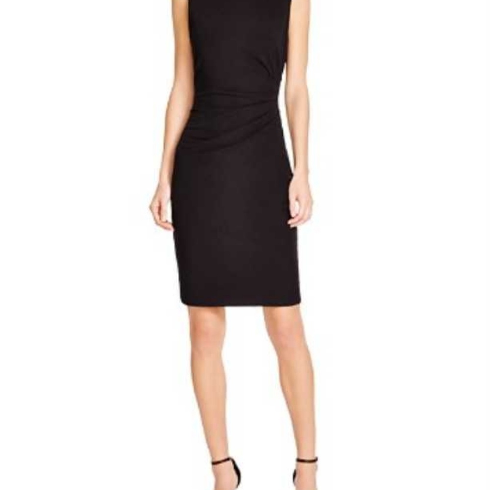 Theory Jorainna Ruched Black Sheath Dress Petite!